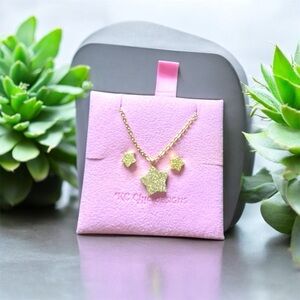 KC Chic Gold Star Necklace and Earrings Set.